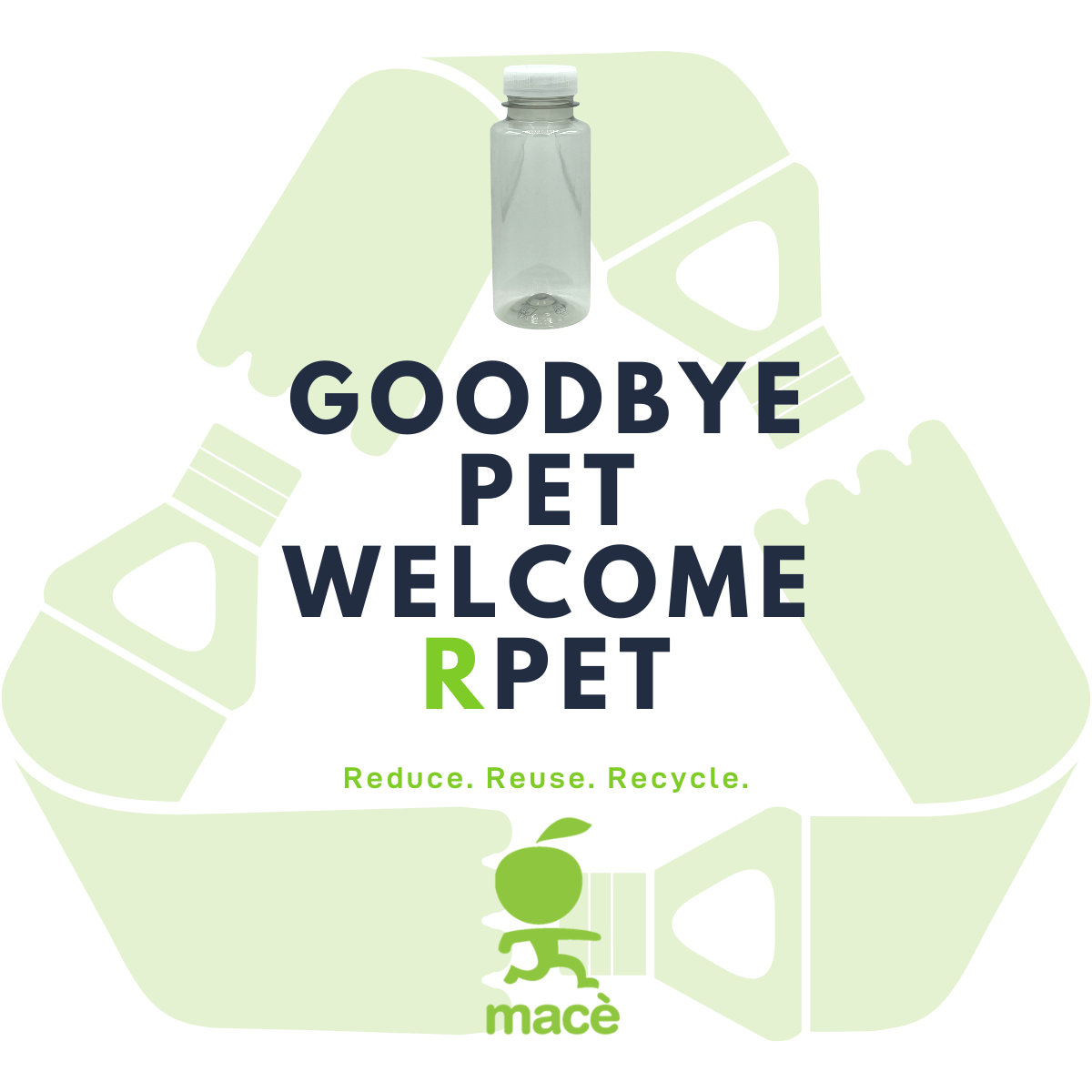 goodbye pet plastic and welcome 100% recycled RPET plastic