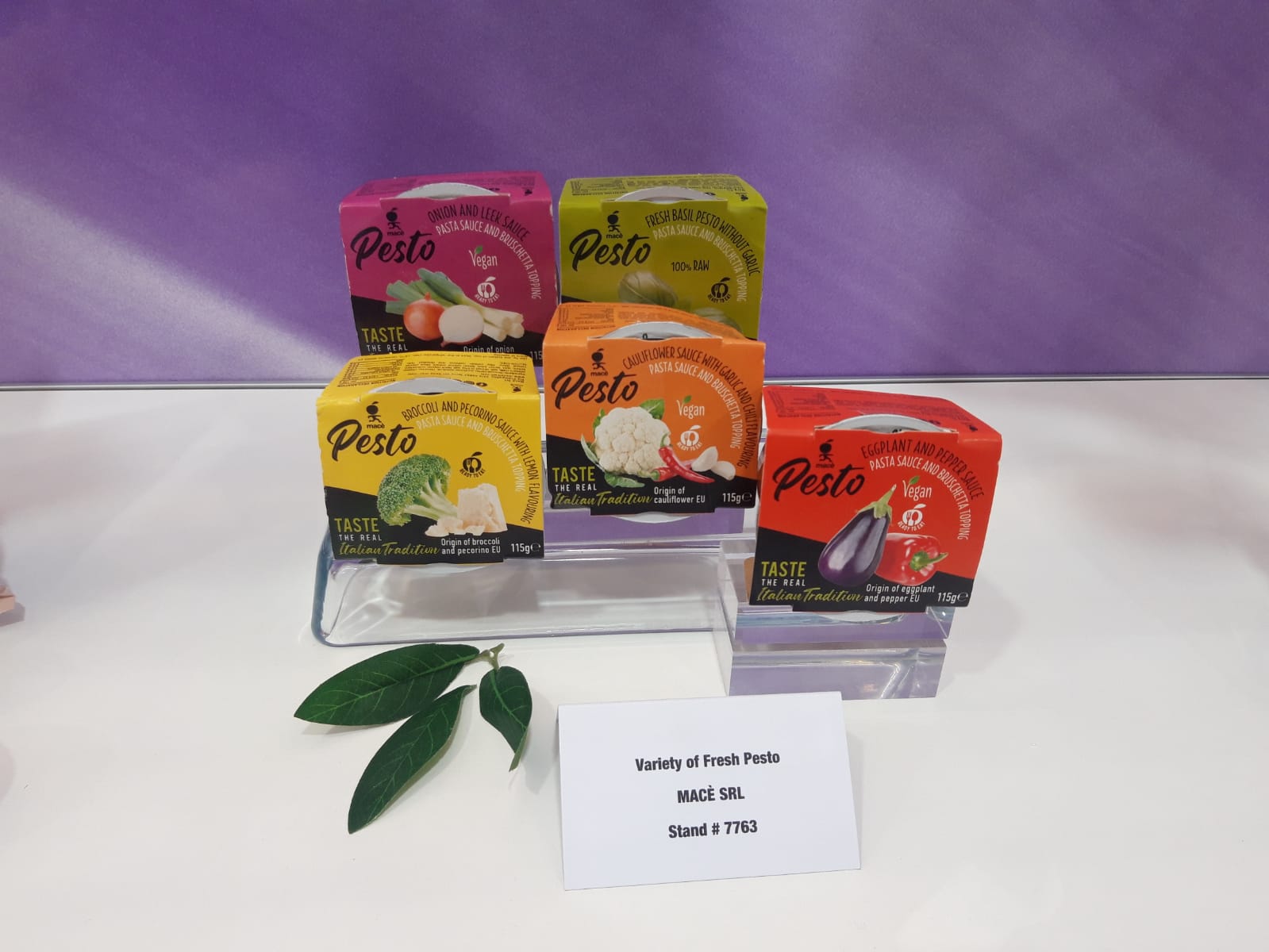 Macé's fresh HPP pestos and sauces exhibited at the New product expo area of PLMA Amsterdam 2022