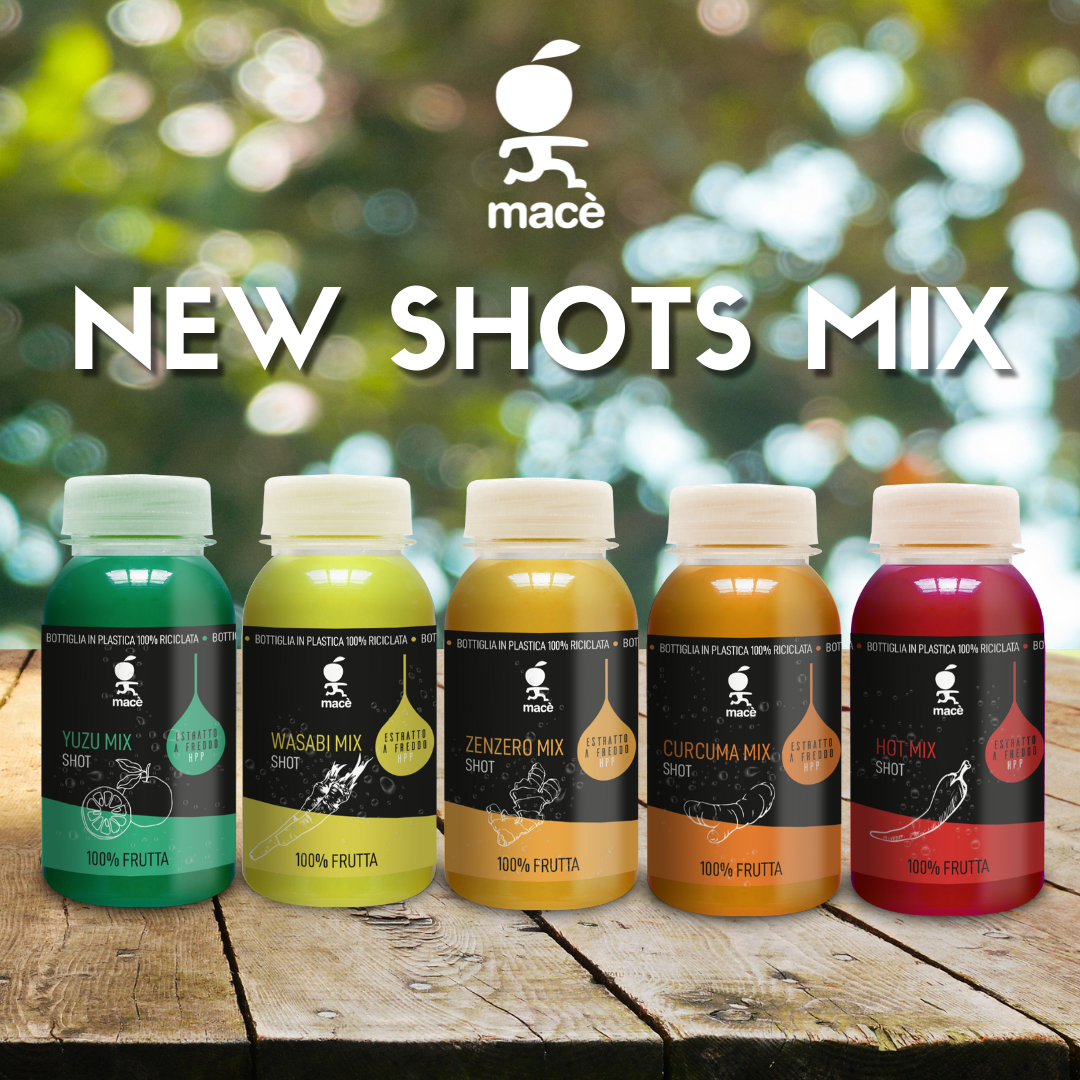 new Mace extract format: shots mix , yuzu, curcuma, spicy, zenzero, wasabi