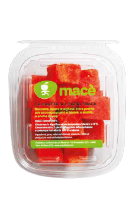 Mace fruit salad of diced watermelon ready to eat