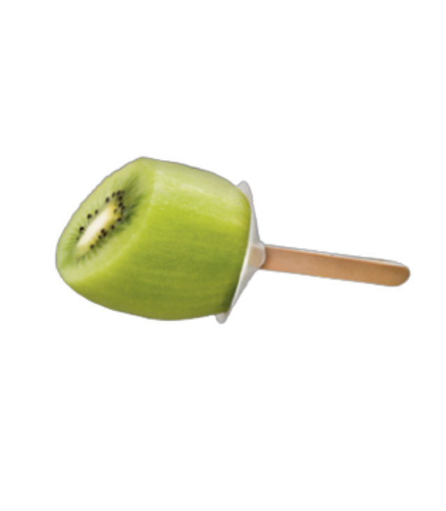 kiwi on a stick peeled and ready to eat