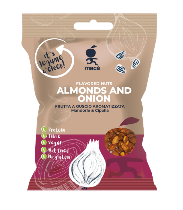 mandorle croccanti aromatizzate alla cipolla