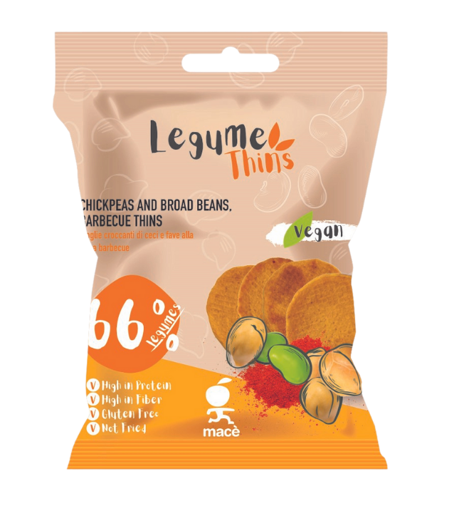 Legume Thins de pois chiches et de fves au barbecue de Mace